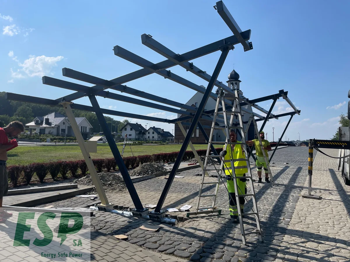 Installing a solar carport, Nieboczowy - stage 4