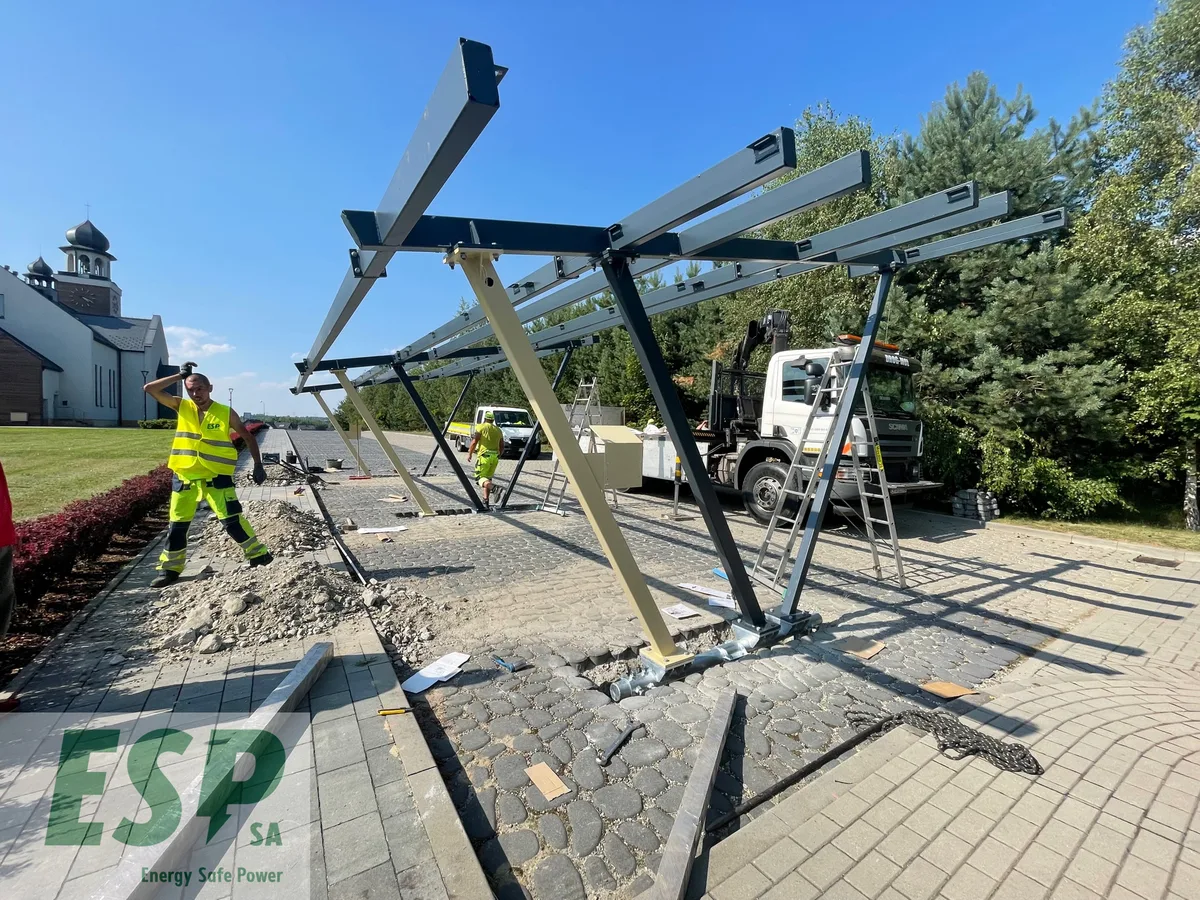 Installing a solar carport, Nieboczowy - stage 5