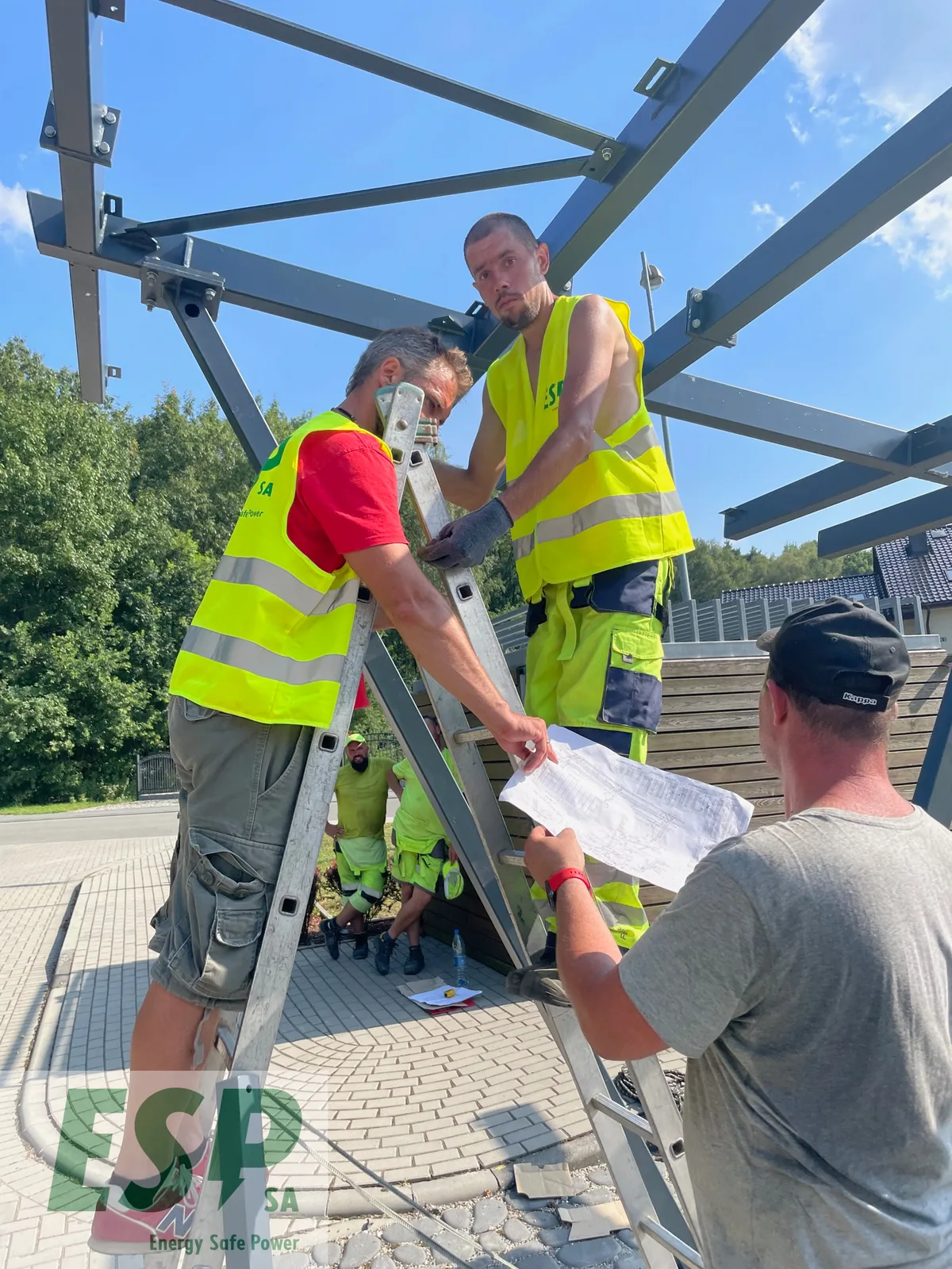 Installing a solar carport, Nieboczowy - stage 8