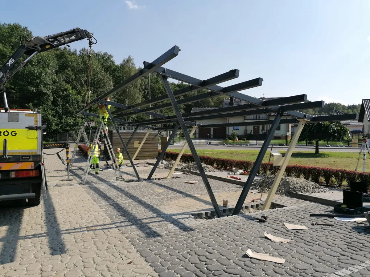 Installing a solar carport, Nieboczowy - stage 10