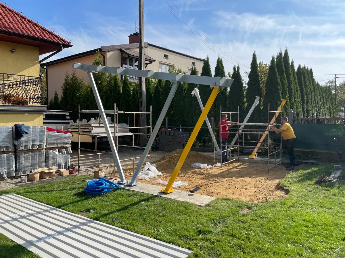 Installing a solar carport, Dąbrowa Górnicza - stage 7