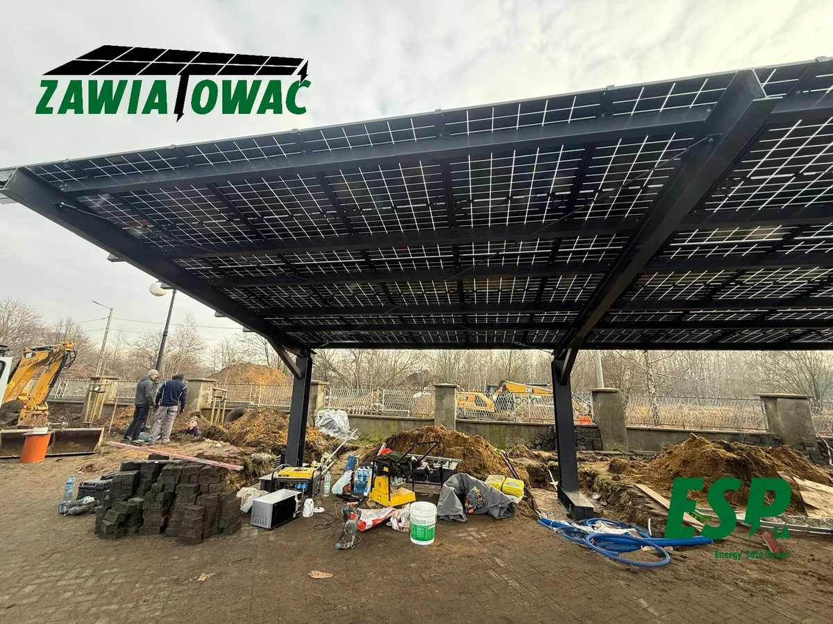 Montage eines Solarcarports, Pilchowice - Phase 5