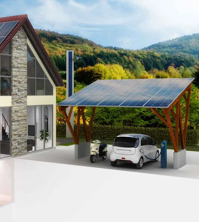 ombrière photovoltaïque servant de parking