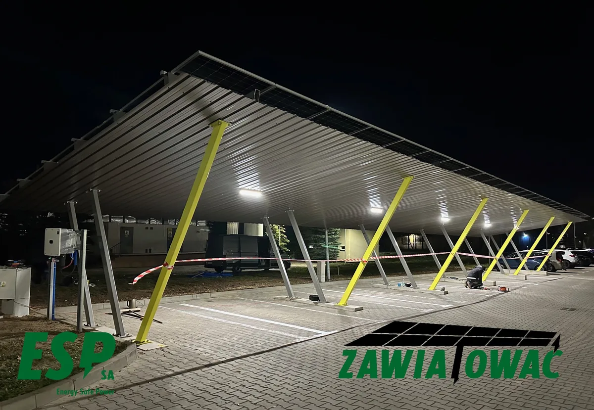 Ombrière photovoltaïque à l'hôpital Specjalistyczny Szpital Wojewódzki à Ciechanów