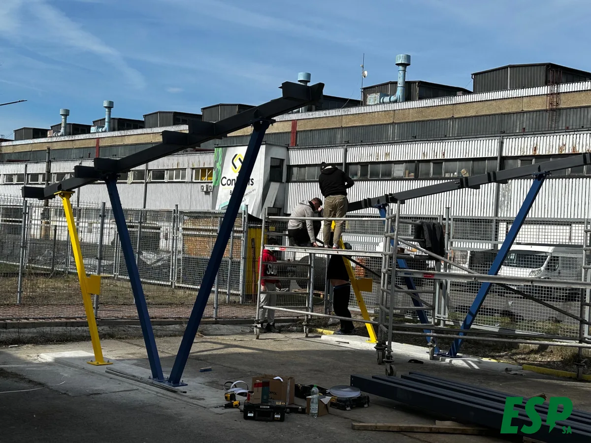 Installing a solar carport - stage 4
