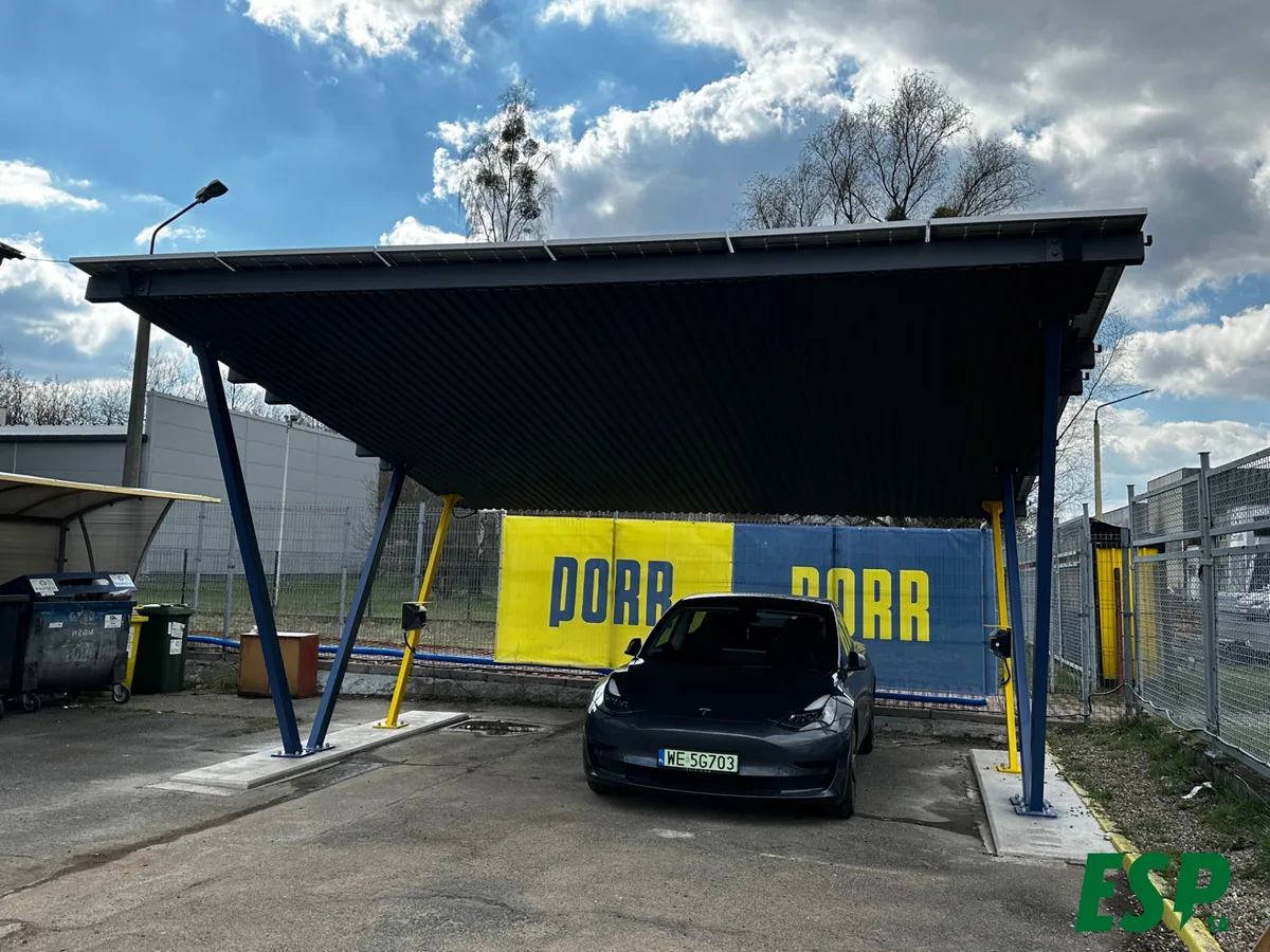 Solar carport Bytom - capacity 8.1 kWp - 2 Wallbox chargers - photo 2