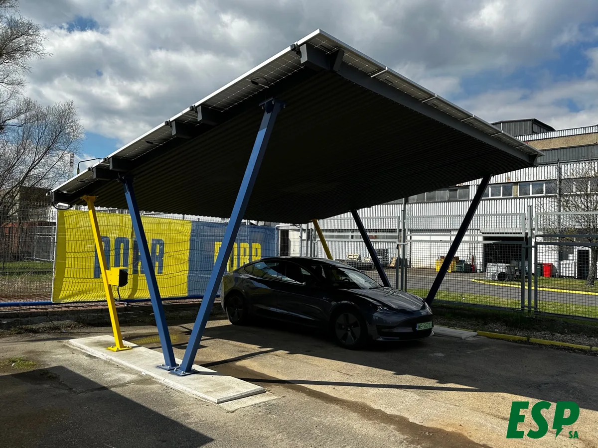Solar carport Bytom - capacity 8.1 kWp - 2 Wallbox chargers - photo 4