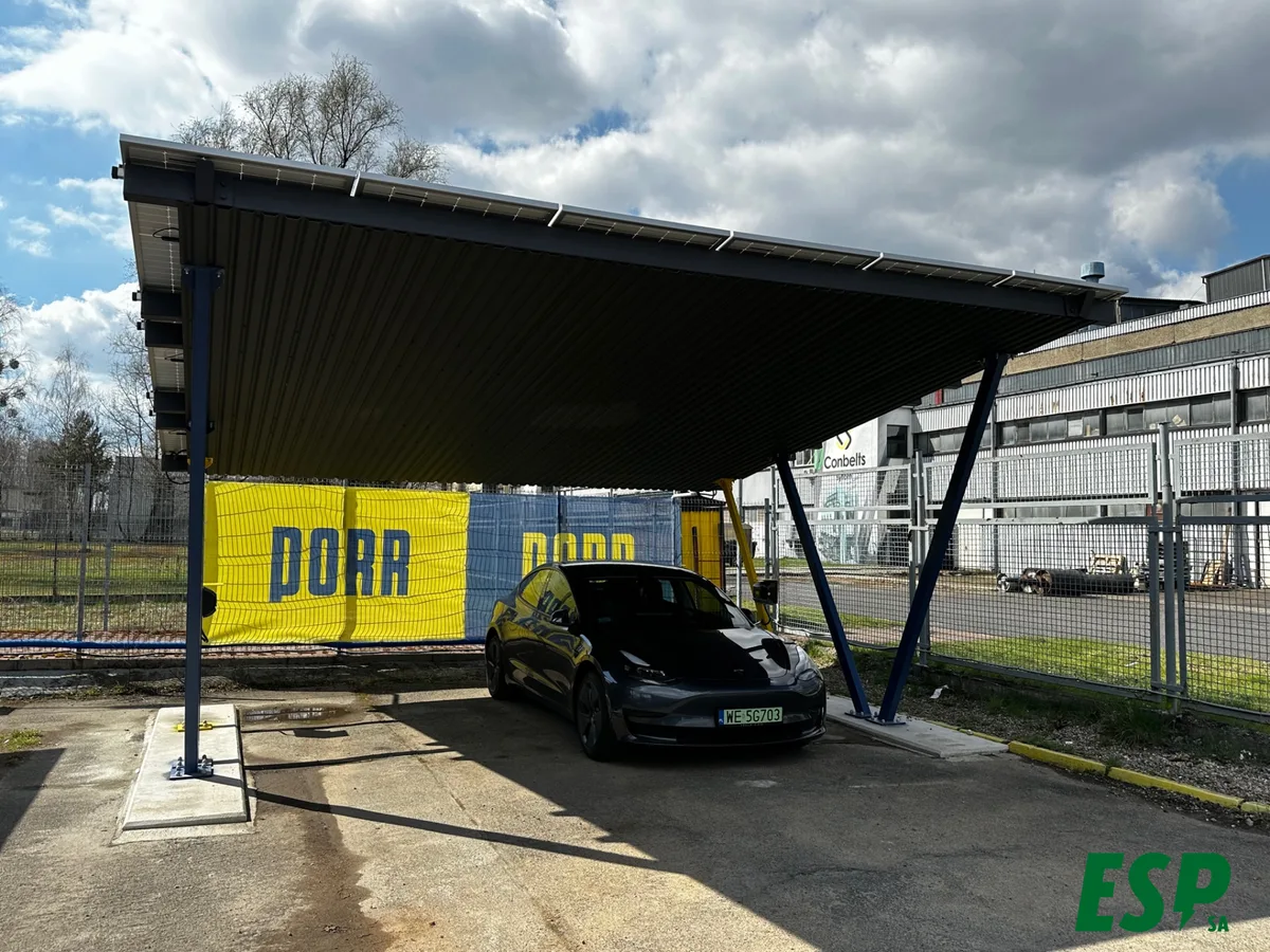 Solar carport Bytom - capacity 8.1 kWp - 2 Wallbox chargers - photo 8