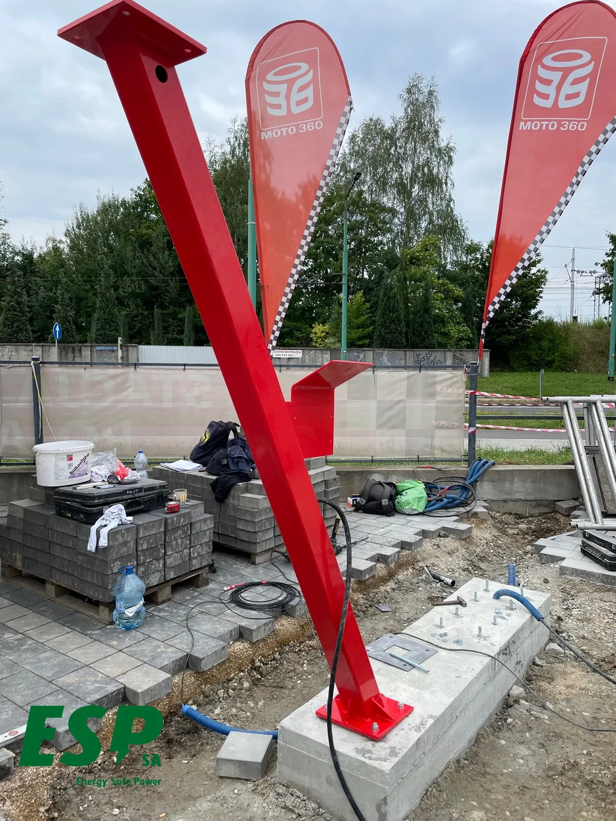 Montage eines Solarcarports, Tychy - Phase 3