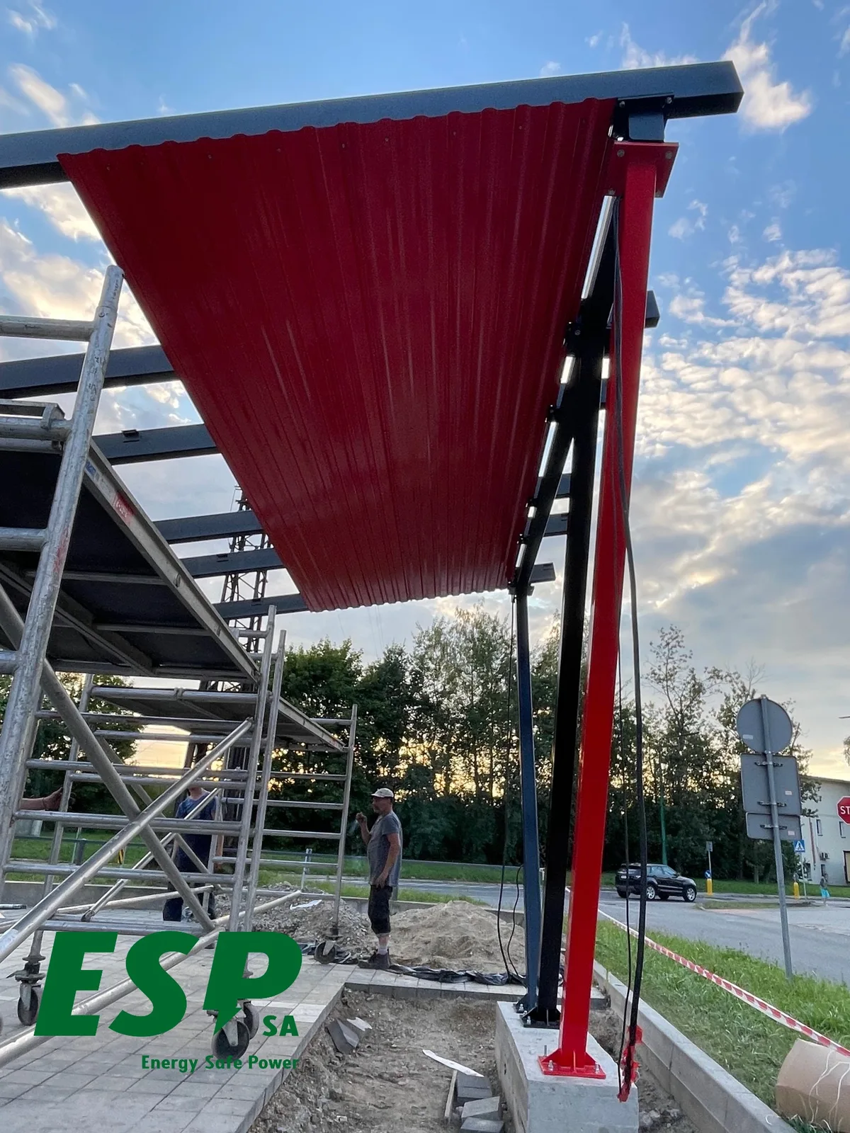 Montage eines Solarcarports, Tychy - Phase 8