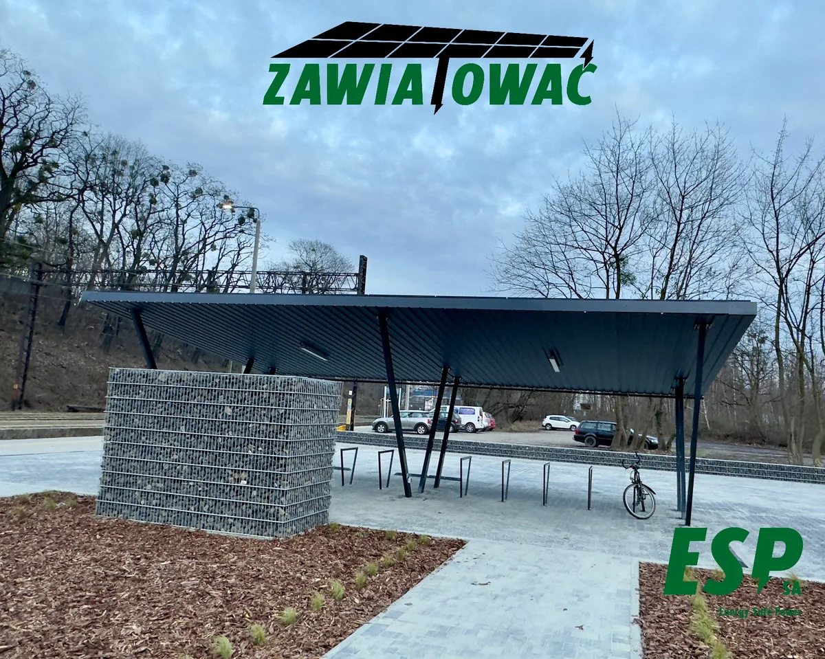 PV-Fahrradunterstand - 10 Fahrradständer, Rydułtowy - centrum przesiadkowe - Foto 3