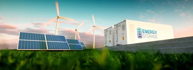 Windräder und Energiespeicher
